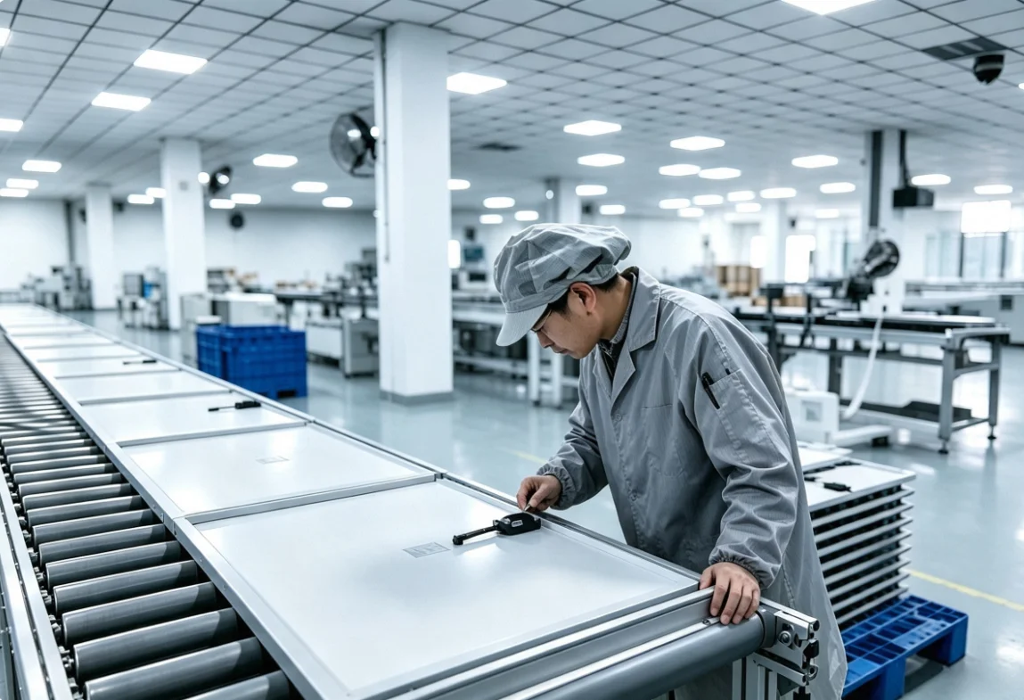 Quality control: EL imaging and I-V curve testing