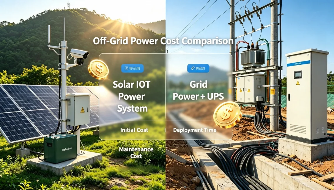 Solar IoT Power System vs Traditional Grid + UPS Cost Comparison